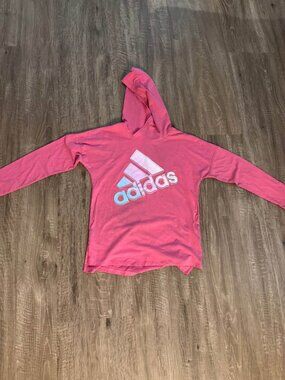 Adidas Girls' Pink Hoodie Large/14 youth